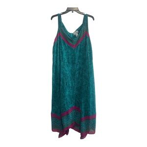 Catherines Plus size 3X (26/28W) in fuchsia & teal asymmetrical hem dress